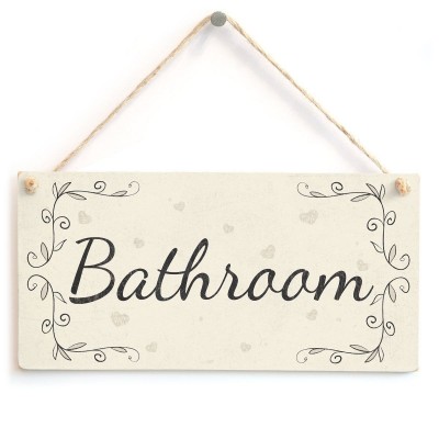 Bathroom - French Shabby Chic Style PVC Home Decor Door Sign / Plaque   222635955050